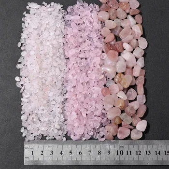 Natürliche Rosenquarz Chip Perlen rohen rosa Kristall getrommelt Kies Perlen Minerals tein für Dekoration Tank