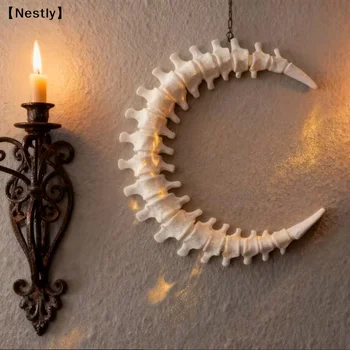 Wirbelsäulen-Mond-Wanddekoration, Gotische Wohnzimmer-Wandkunst, Zerlegbare Wanddekoration