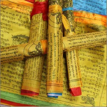 Mehrfarbige Buddhistische Gebetsfahnen und -banner, Zubehör für Religiöse Schriftrollen, Gartenflaggen