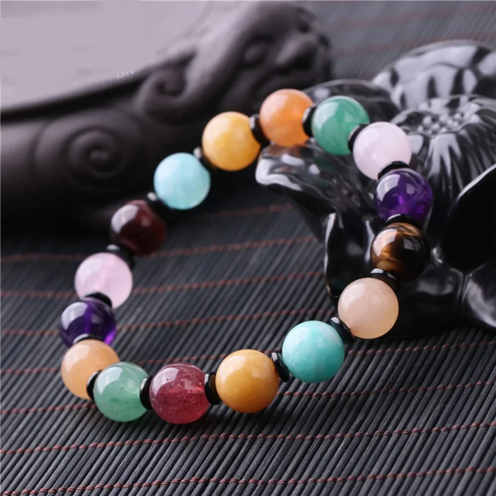 Natürliches 7-Chakra-Armband mit mehreren Edelsteinen und Perlen – Bild 3