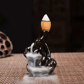 Retro Keramik-Räuchergefäß mit Rückfluss-Effekt, Rauch-Wasserfall-Räucherhalter, Mini-Heimdekoration