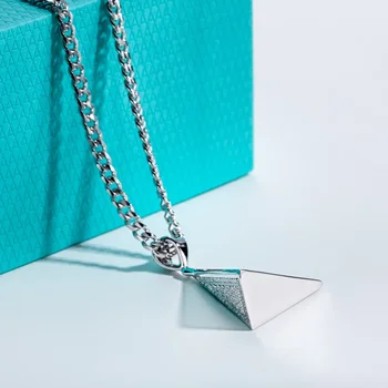 NASIAMoissanit Horus-Auge Pyramiden-Anhänger Hip-Hop-Anhänger-Halskette Iced Out Silberkette 60 cm Dope