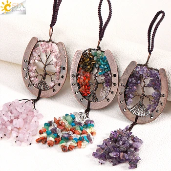 7 Chakren Reiki Baum des Lebens Anhänger für Auto Rückspiegel hängen Home Dekoration Ornament Fengshui
