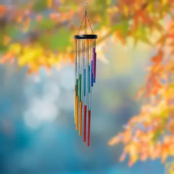 Wunderschönes und beruhigendes Musik-Windspiel mit 12 Tuben und Glöckchen - perfekt für Entspannung