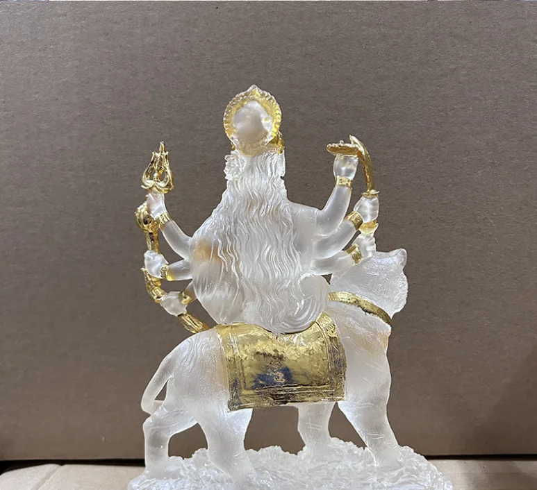 Lakshmi-Göttinnen-Statue - Harz- und farbige Glasurfigur, indisches – Bild 3