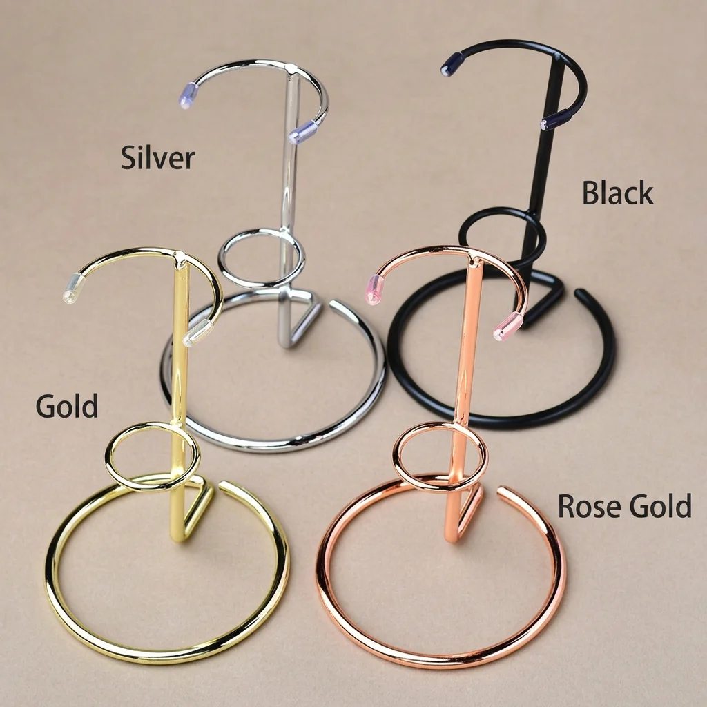 Verstellbarer Metall-Kristallständer in Gold, Silber, Roségold – Bild 4