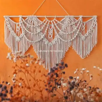 Große Makramee-Wandteppiche Handgewebte Bohemian Wandbehänge Boho Deko Wohnzimmer Schlafzimmer Hintergrund