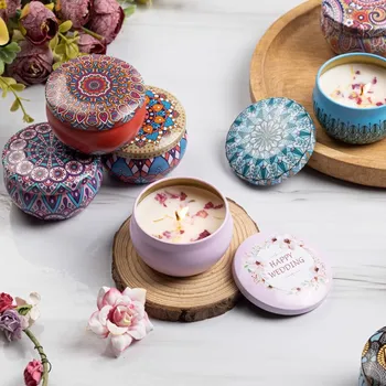 Vintage Duftkerzen Sojawachs-Kerzen im Glas Blumenduftkerzen Hochzeitszeremonie Geburtstagsgeschenke