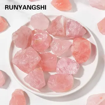 50 gr/beutel Natürliche Rosenquarz Rohstein Rosa Raue Rosa Quarz Unpoliert Hause Garten Dekoration Ornamente