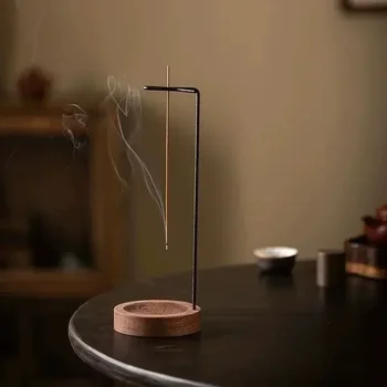 Räuchergefäß, umgedreht, Räuchergefäß, Räucherstäbchenhalter, rundes Räuchertablett aus Holz, Ornament