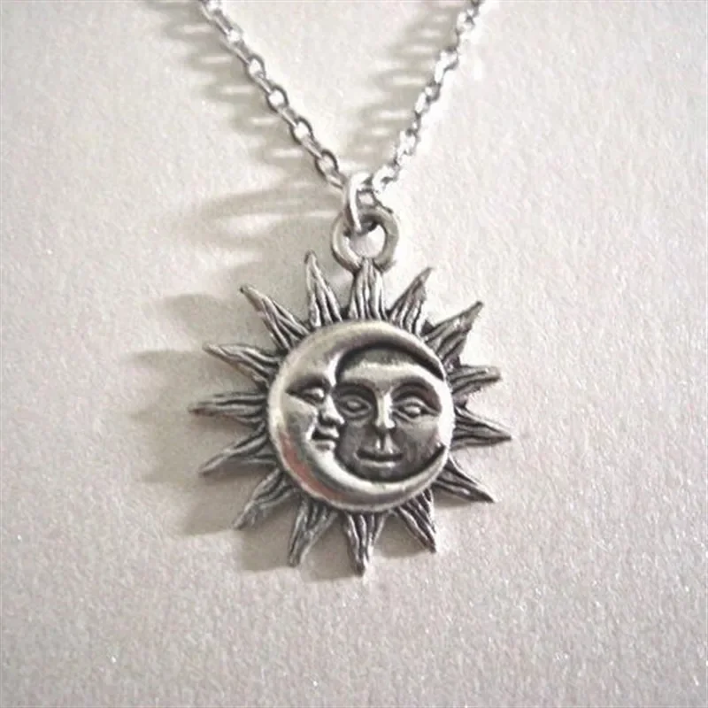 Sonne und Mond Halskette Charme Himmlischen Schmuck Zierliche Liebe – Bild 2