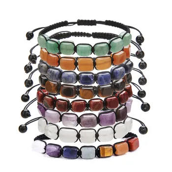 Naturstein-Armband für Frauen, 7 Farben, Chakra-Steine, Perlen, Armbänder, Männer, Glücksgesundheit