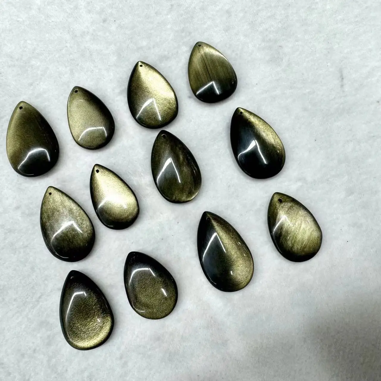 Goldene Obsidian-Halskette mit Anhänger, natürlicher – Bild 6
