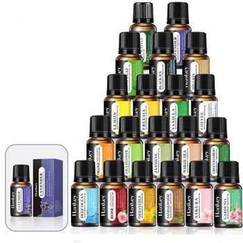 20 Sorten 10ml Ätherische Öle für Aroma-Diffusor Luftbefeuchter Zuhause Wasserlösliches Lavendel Vanille