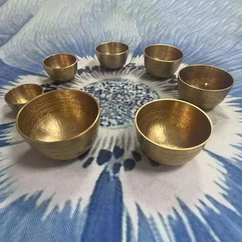 Tibetische Klangs chale Set Nepal handgemachte Messing Sound Schalen buddhistische tibetische (7 Stück)