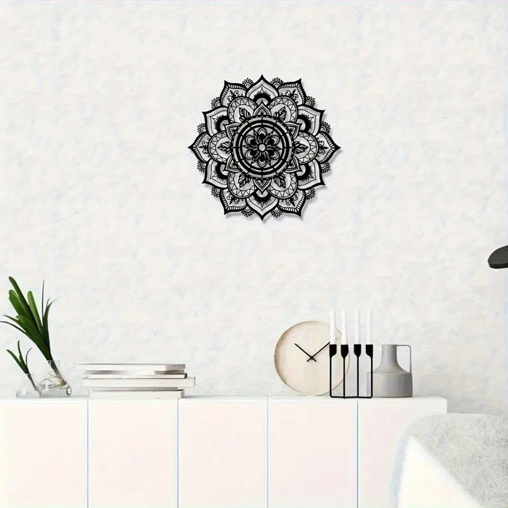 Böhmische Mandala Metall-Wandkunst Lotusblume Zen Heimdekoration – Bild 5