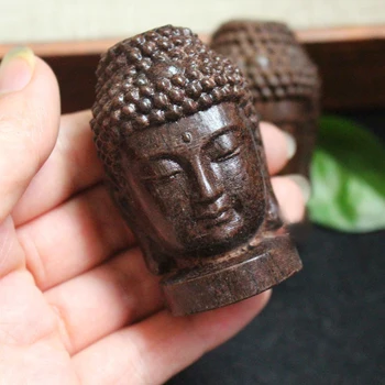 Kreative Buddha-Statue aus Holz, Shakyamuni Tathagata-Figur, Indien-Buddha-Kopf-Statue, Kunsthandwerk