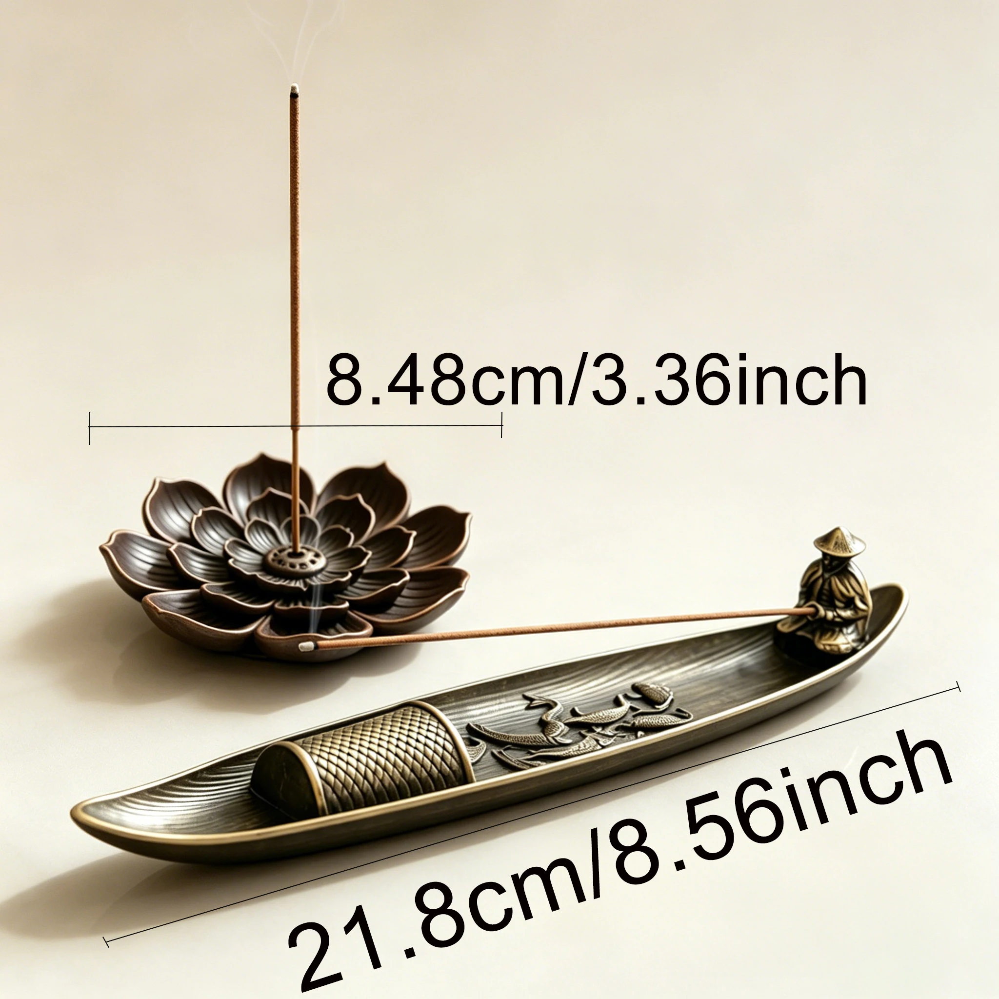 Premium-Legierung 2-teiliges Räucherstäbchen- und Rückfluss-Räucherwerk-Set - Ideal für Zuhause, Teeraum