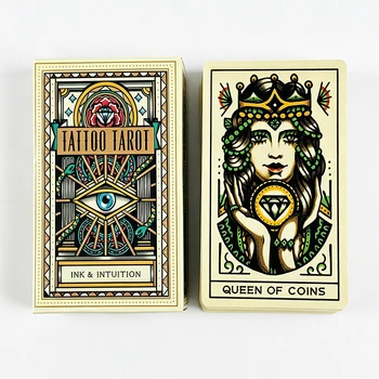 Die Tattoo-Tarotkarten, ein 78-teiliges Orakel-Deck, englische Visions Divination Edition, Brettspielkarten