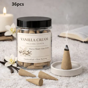 Handgefertigte Vanille-Butter-Räucherkegel, Langsam Brennend, Perfekt für Meditation, Yoga, Schlafzimmer
