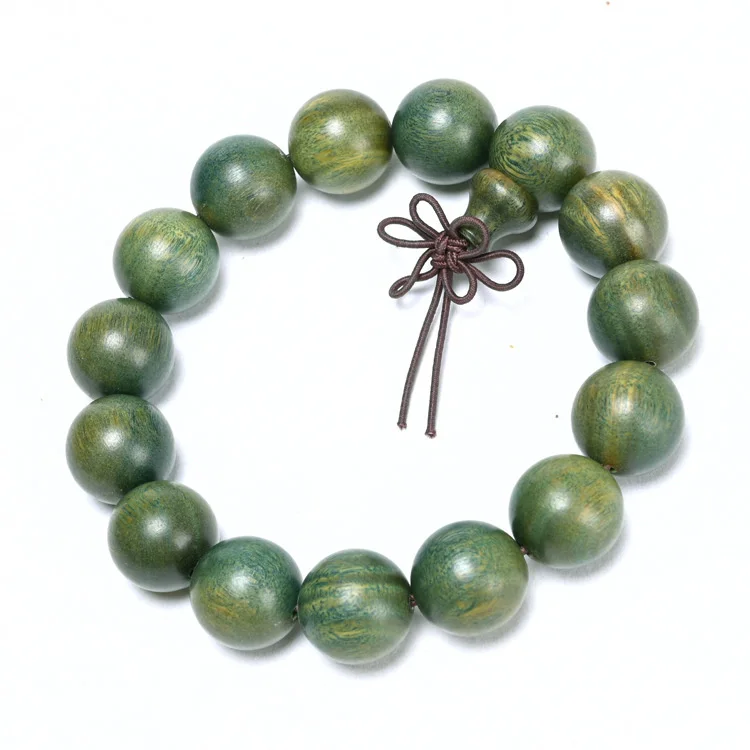 Grünes Sandelholz buddhistisches Gebet Malas Buddha Perlen Armband – Bild 6