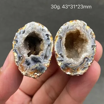 100% Natürliche Achat-Geode Rohstein-Scheiben, Edelstein-Sammlerstücke