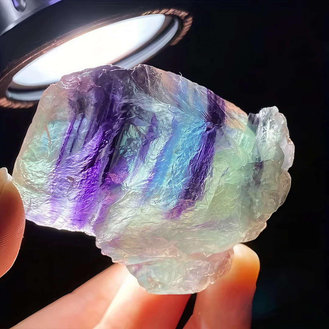 0,11/0,22/0,44 lb Naturfarbener Fluorit-Rohmineralien-Probenexemplar, unregelmäßig geformter Felsmineralstein