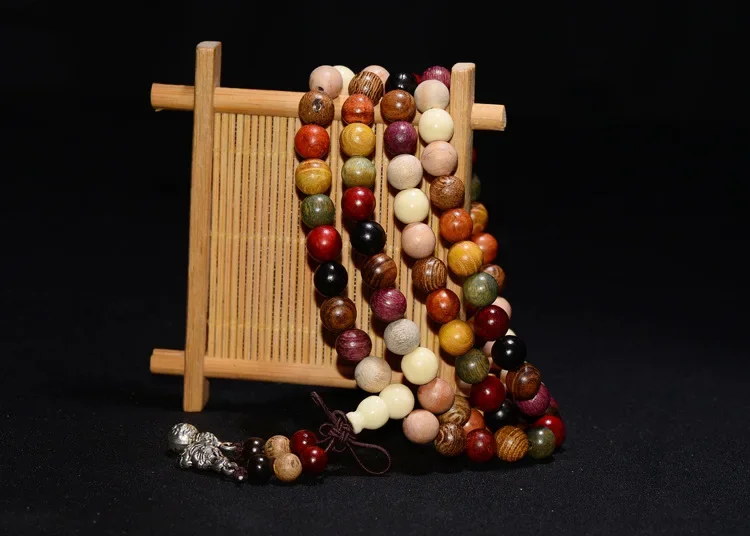 108*6mm/8mm Sandelholz Tibetische Buddhistische Gebetsperlen Yoga – Bild 5