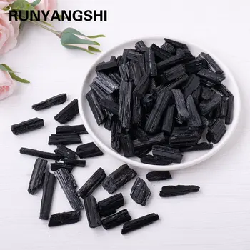 50 gr/beutel natürliche schwarze Turmalin strahls teine Roherz unregelmäßige Kristalle Mineralprobe beseitigen