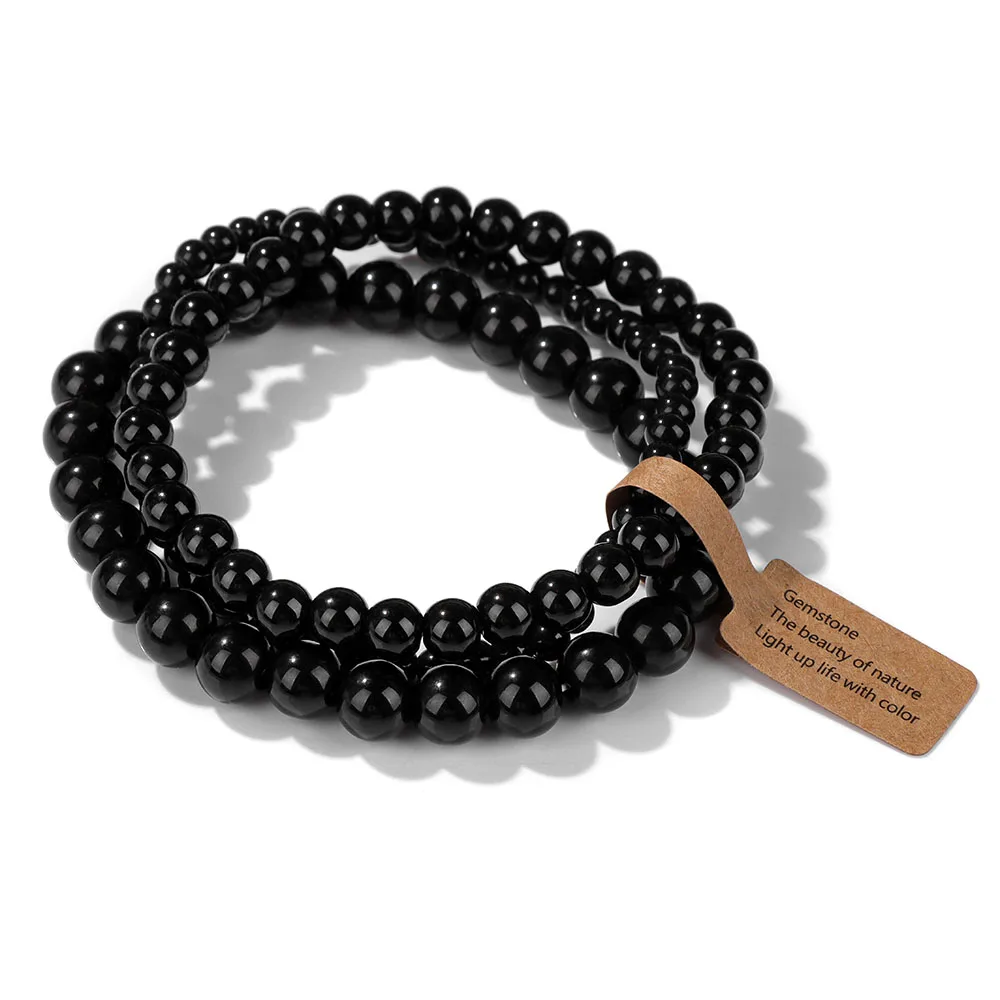 Natürliche Stein Perlen Armband Für Frauen Männer 4 6 8 MM Indische Moos Achate Rhodonit Quarz (3 Stück)