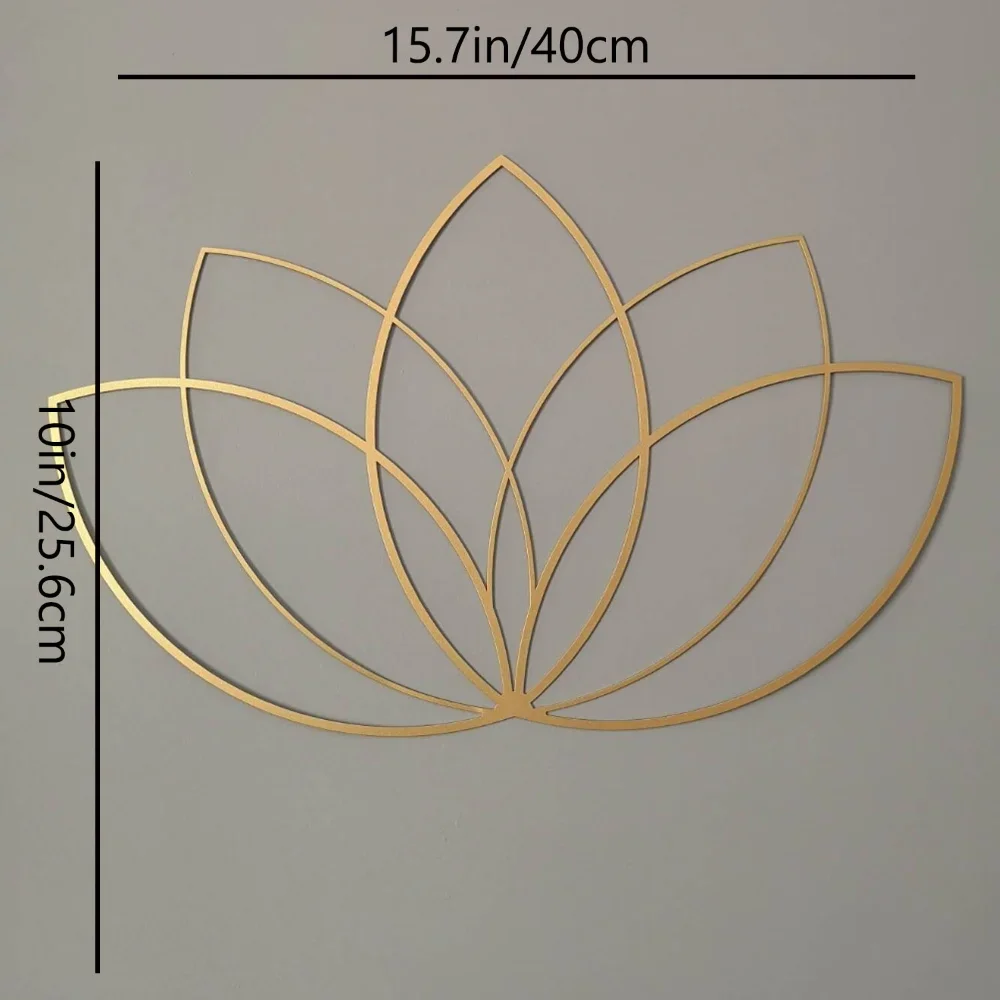 Lotus Gold Wanddekoration, Metall-Wandkunst, Yoga-Lehrer-Geschenk, Lotusblumen-Design für modernes Wohnzimmer