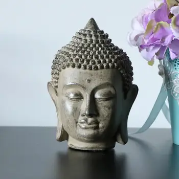 Buddha Kopf Statue dekorative Figur Fengshui Home Veranda Wohnzimmer Dekoration Ornament Innen/Außen