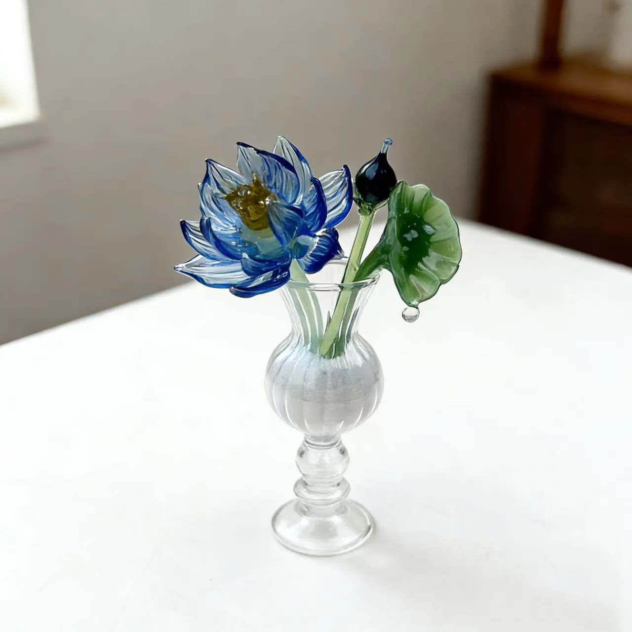 Mini-Glas-Lotusblumen-Dekoration | Glasierte Lotus-Dekoration – Bild 4