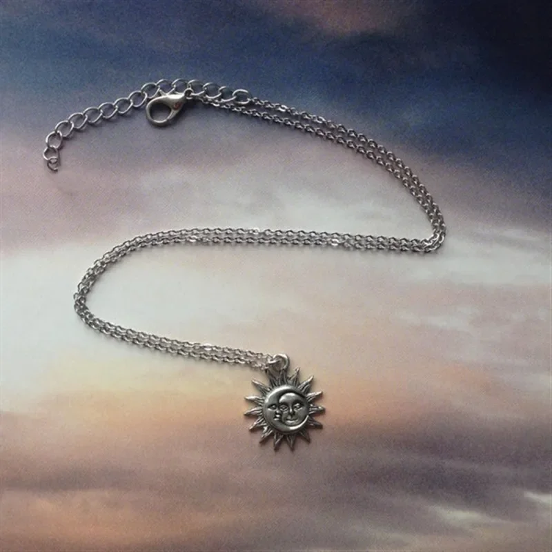 Sonne und Mond Halskette Charme Himmlischen Schmuck Zierliche Liebe – Bild 3