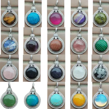 Labradorit Lapislazuli Tigerauge Kristallkarneol Aventurin Malachit Sand Opal Howlith Unakit Anhänger Perle