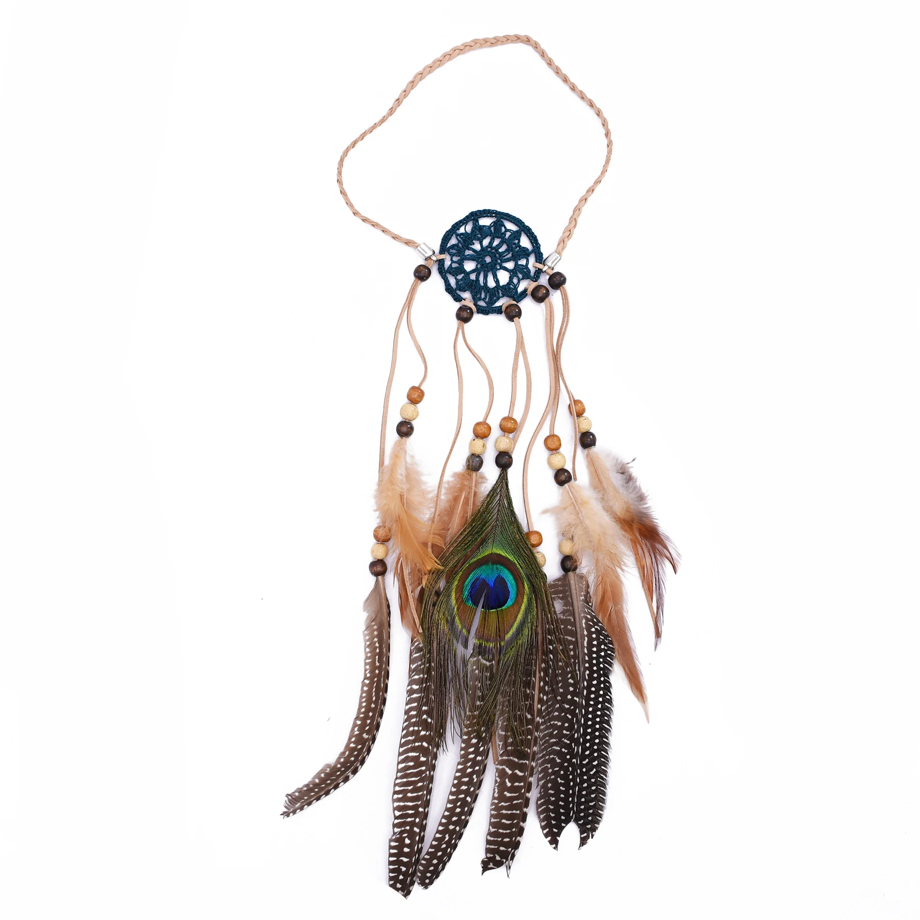 Bohemischer Traumfänger-Schmuck, Feder-Haarreifen, Hippie-Kopfschmuck – Bild 5