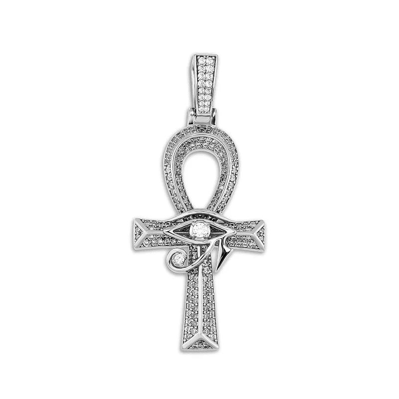 Iced Out Anhänger-Halskette mit altägyptischem Auge des Horus – Bild 5
