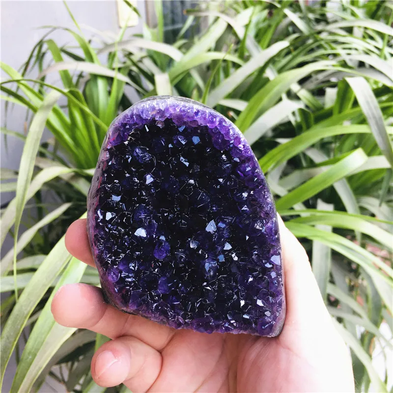 Natürliche Kristall Cluster Amethyst Stein Geode Rohquarz Mineralien – Bild 4