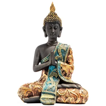 Handgefertigte thailändische Buddha-Statue, große Buddha-Skulptur aus grünem Harz, Buddhismus, Hindu
