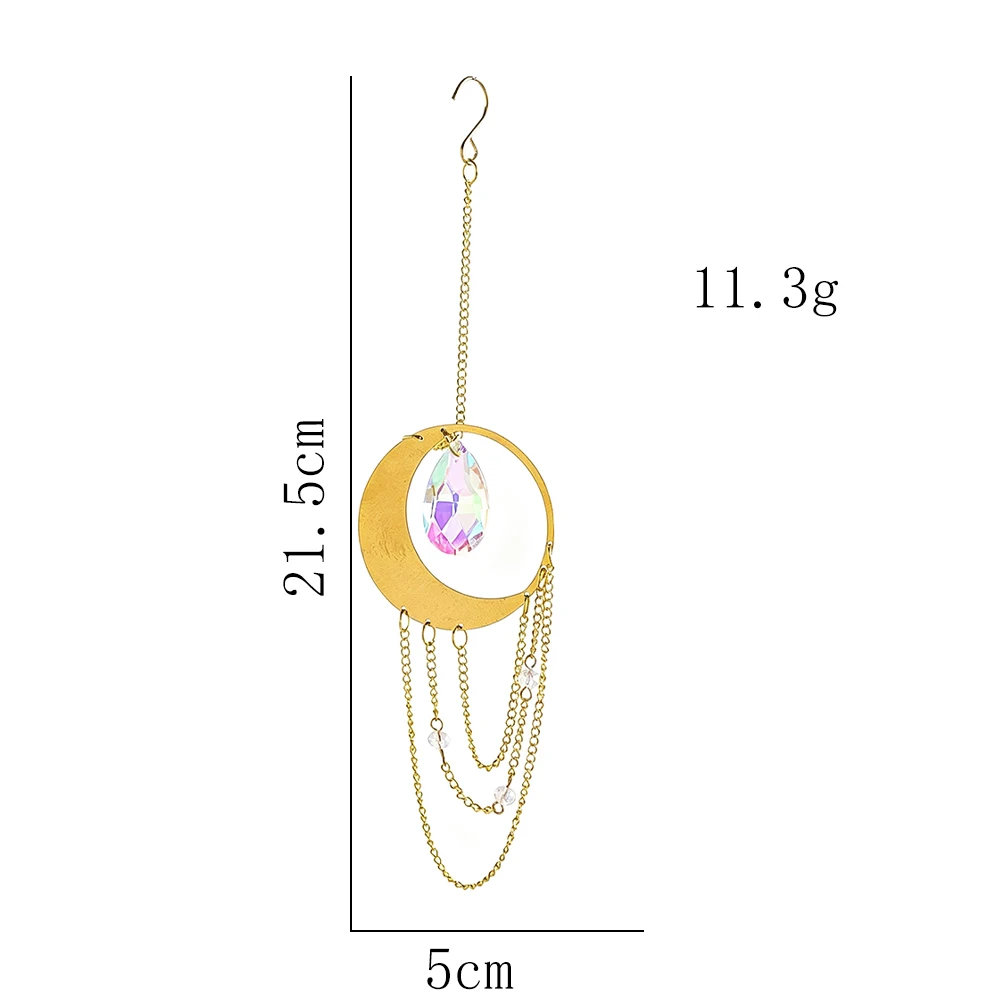 Mondförmiger Kristall-Sonnenfänger, hängendes Ornament, AB-Farbe – Bild 6