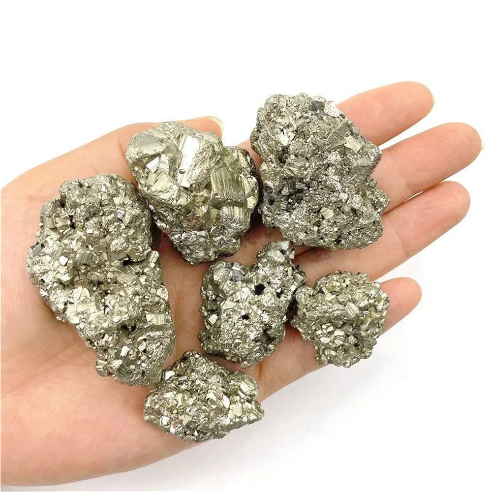 1 pc Natursteine Pyrit Kristall Cluster unregelmäßigen Stein Mineral Probe Energie Home Dekoration Roh mineral