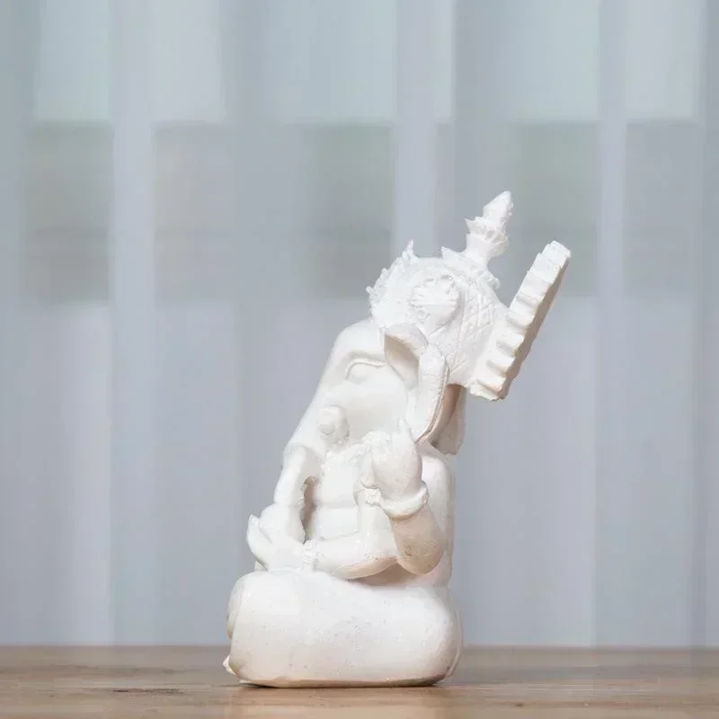 Handgefertigte Sandstein Ganesha Buddha Elefant Statue Skulptur Figur – Bild 6