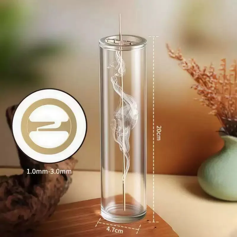 Rohrformiger Räucherstäbchenhalter aus Glas, vertikaler – Bild 2