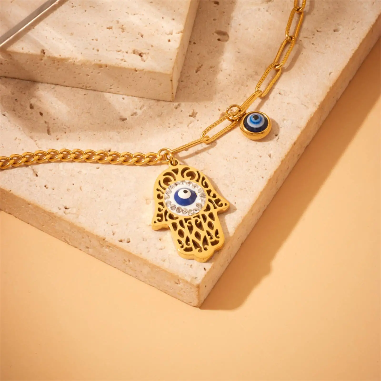 Hamesh Hand of Fatima Evil Eye Armband für Damen Herren Amulett – Bild 4