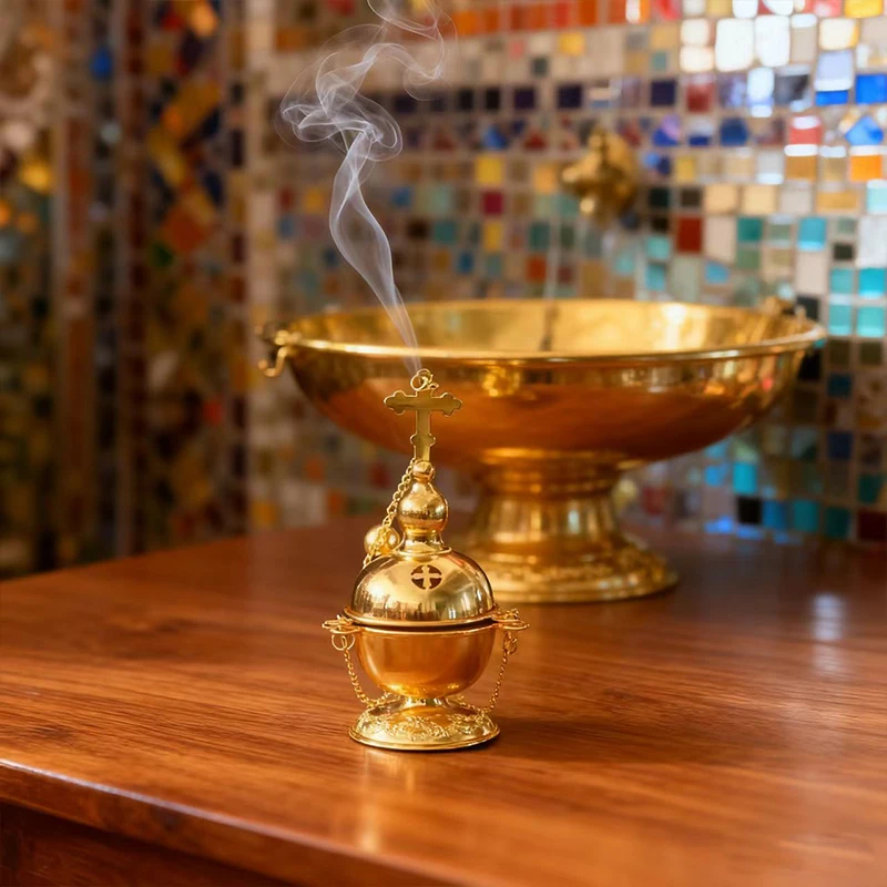 Orthodoxer Christlicher Weihrauchbrenner mit klassischem heiligem – Bild 4