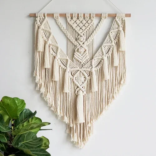 Makramee gewebte Wandbehang Boho Home Chic Bohemian geometrische Kunst Dekor schöne Wohnung Wohnheim Zimmer