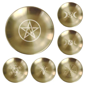 Heidnisches Ritual-Tablett, Altar, Pentagramm-Teller, Kristallstein, Regale, Kerzenhalter, Weihrauchbrenner