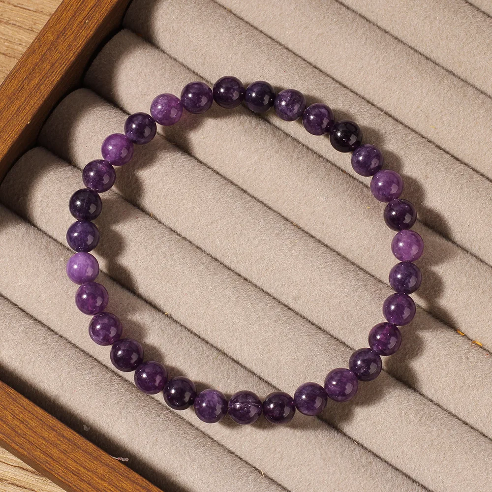 Natürliche Stein Echte Amethyst Perlen Armbänder 6/8/10mm Glatte Runde – Bild 6