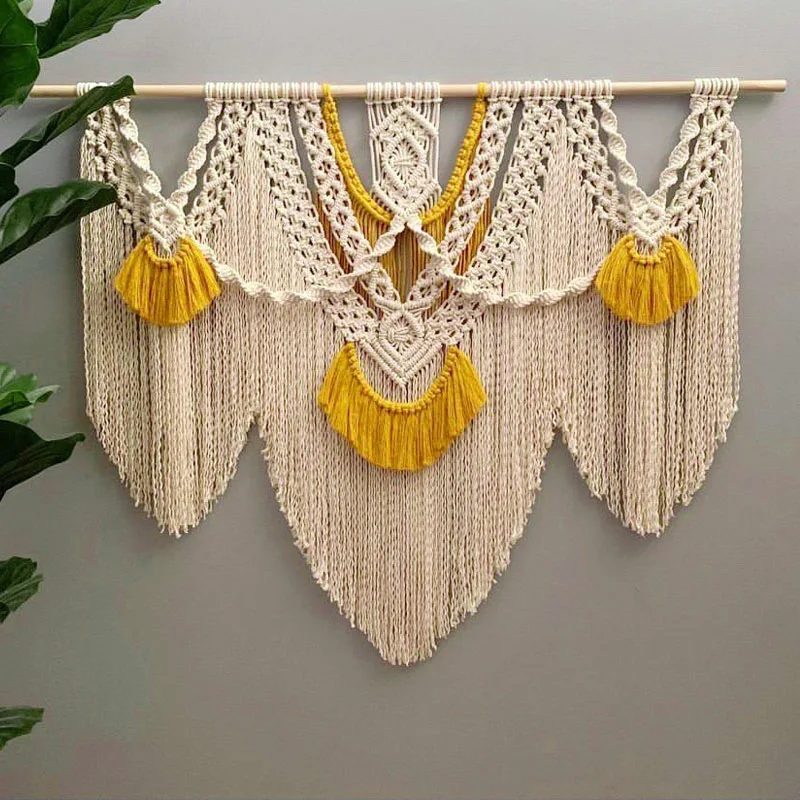 Große Makramee-Wandteppiche Handgewebte Bohemian Wandbehänge Boho Deko Wohnzimmer Schlafzimmer Hintergrund