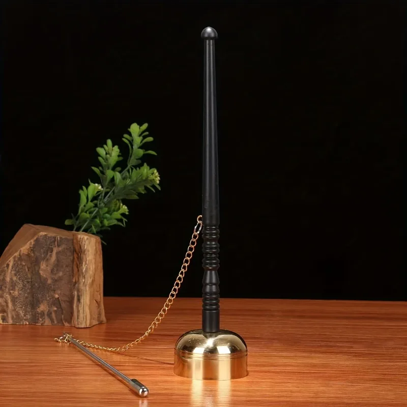 Tibetische Handglocke mit Holzgriff, Messing-Klangschale, Meditation und Gebetsglocke, religiöses